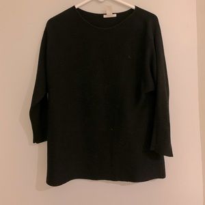 Oval Neck, Ribbed Sweater, Black from H&M